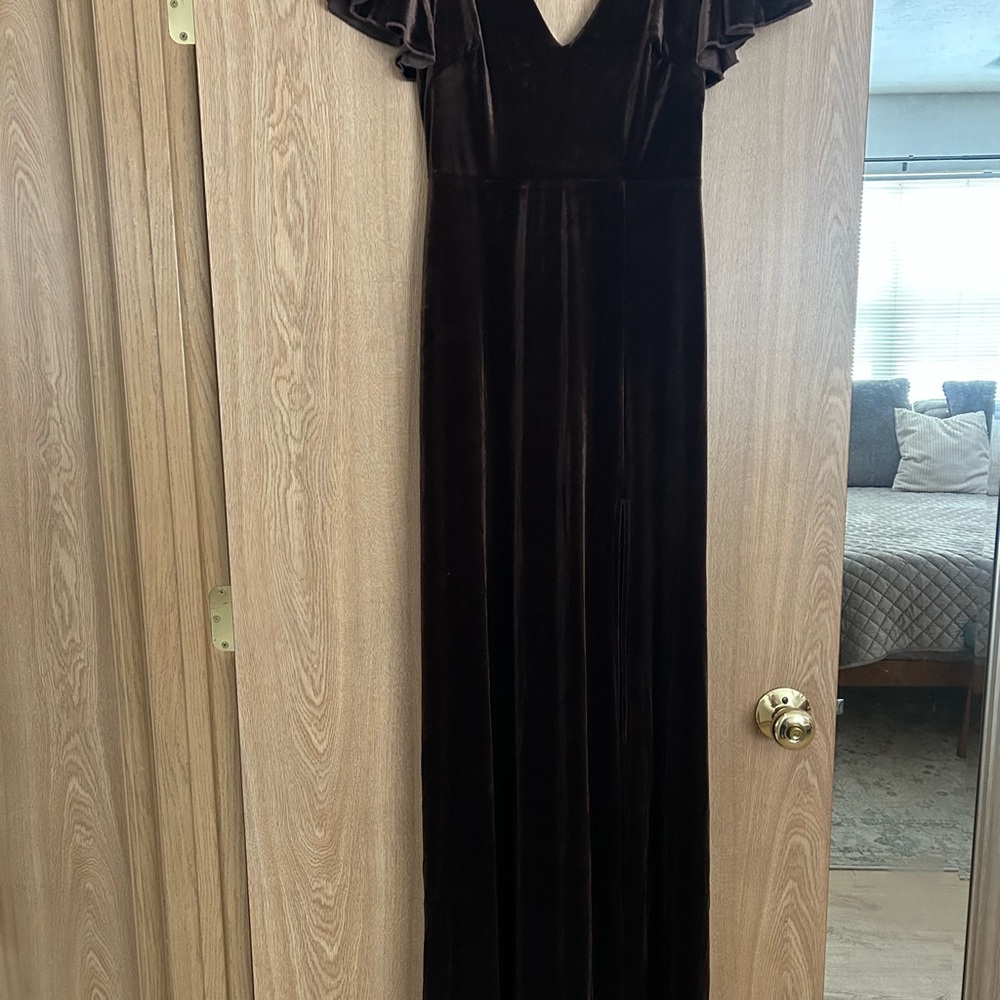 Birdy Grey Velvet Dress in Deep Brown
